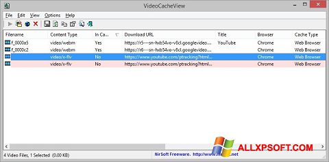截圖 VideoCacheView Windows XP