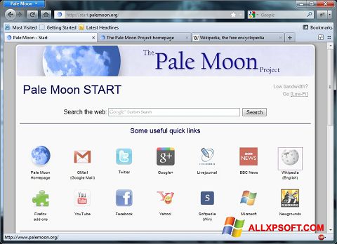 截圖 Pale Moon Windows XP
