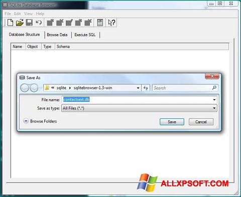 截圖 SQLite Database Browser Windows XP