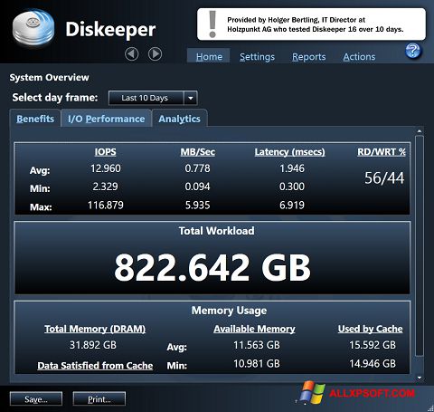 截圖 Diskeeper Windows XP
