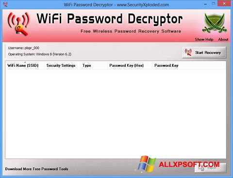 截圖 WiFi Password Decryptor Windows XP