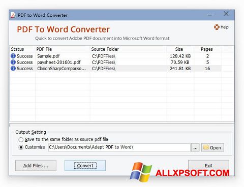 截圖 PDF to Word Converter Windows XP