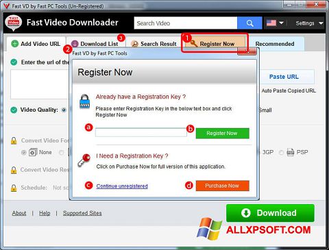 截圖 Fast Video Downloader Windows XP