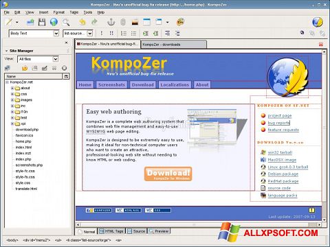 截圖 KompoZer Windows XP