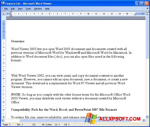 截圖 Word Viewer Windows XP