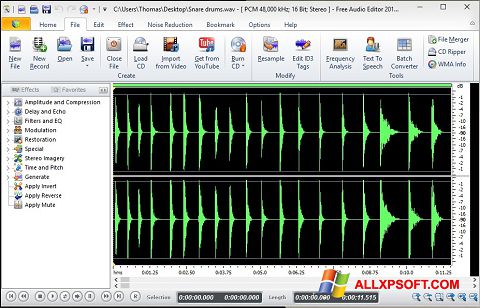 截圖 Free Audio Editor Windows XP