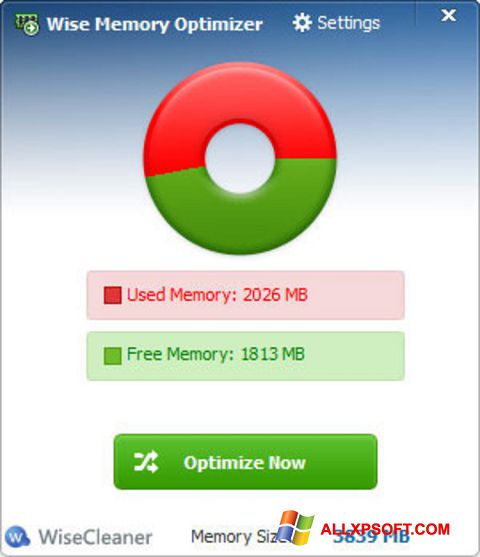 截圖 Wise Memory Optimizer Windows XP