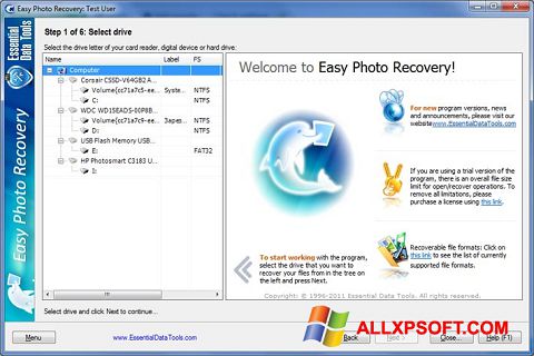 截圖 Easy Photo Recovery Windows XP