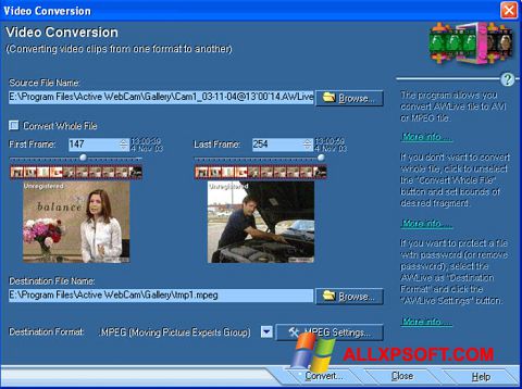 截圖 Active WebCam Windows XP