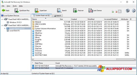 截圖 Active File Recovery Windows XP