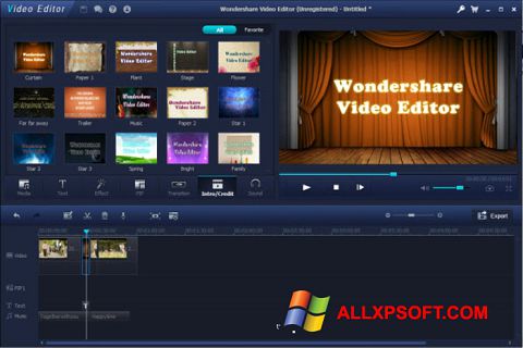 截圖 Wondershare Video Editor Windows XP