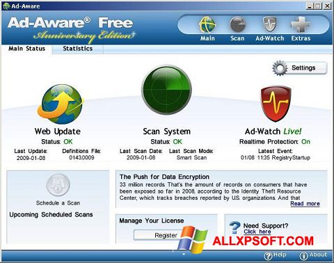 截圖 Ad-Aware Free Windows XP