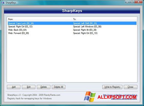 截圖 SharpKeys Windows XP