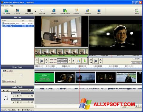 截圖 VideoPad Video Editor Windows XP