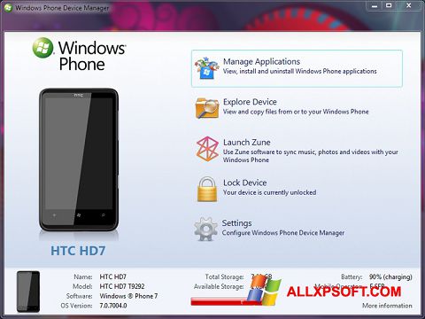 截圖 Windows Phone Device Manager Windows XP