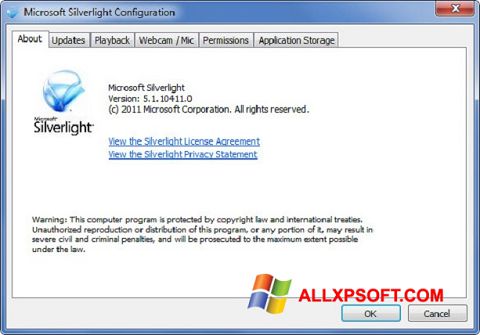 截圖 Microsoft Silverlight Windows XP
