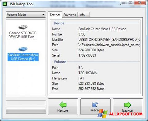 截圖 USB Image Tool Windows XP