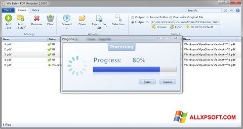 截圖 PDF Unlocker Windows XP