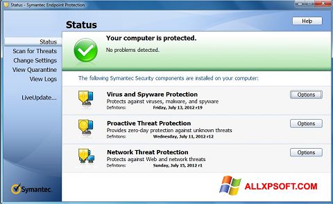 截圖 Symantec Endpoint Protection Windows XP