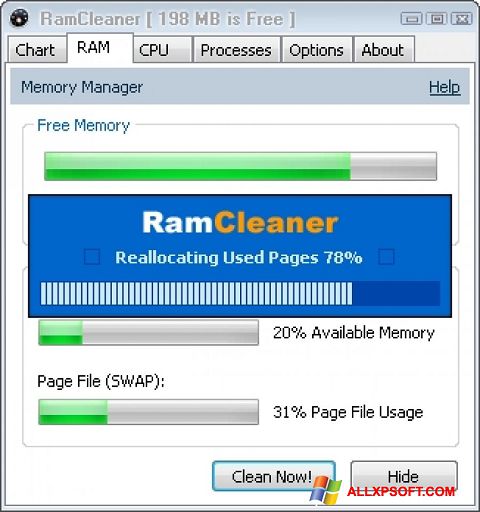截圖 RamCleaner Windows XP