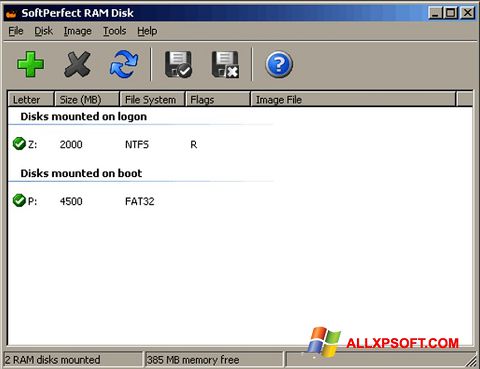 截圖 SoftPerfect RAM Disk Windows XP
