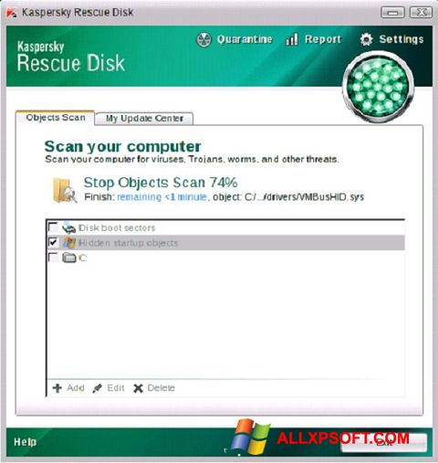 截圖 Kaspersky Rescue Disk Windows XP