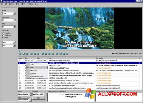 截圖 Subtitle Workshop Windows XP