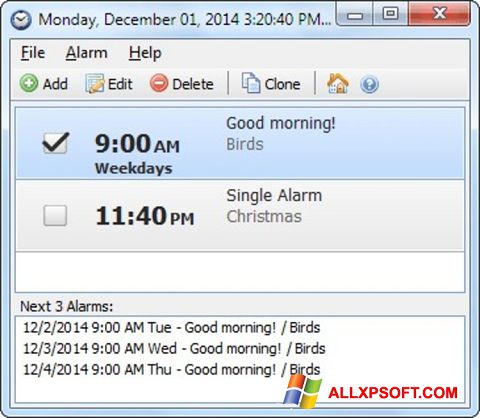 截圖 Free Alarm Clock Windows XP