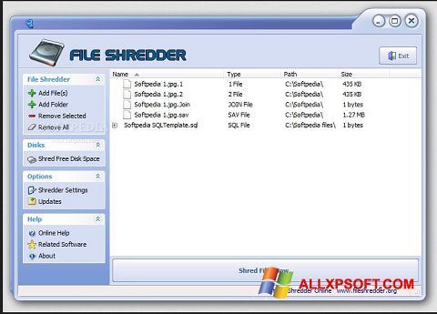 截圖 File Shredder Windows XP