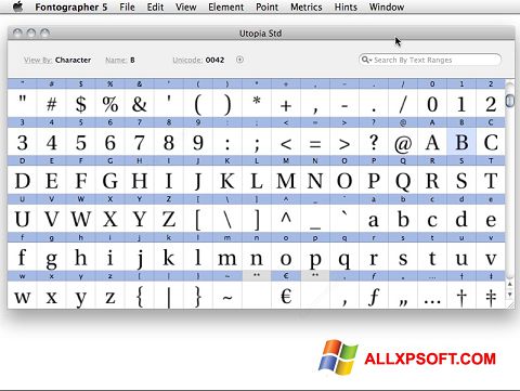 截圖 Fontographer Windows XP