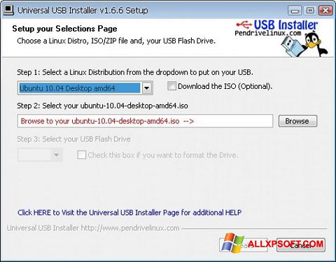 截圖 Universal USB Installer Windows XP